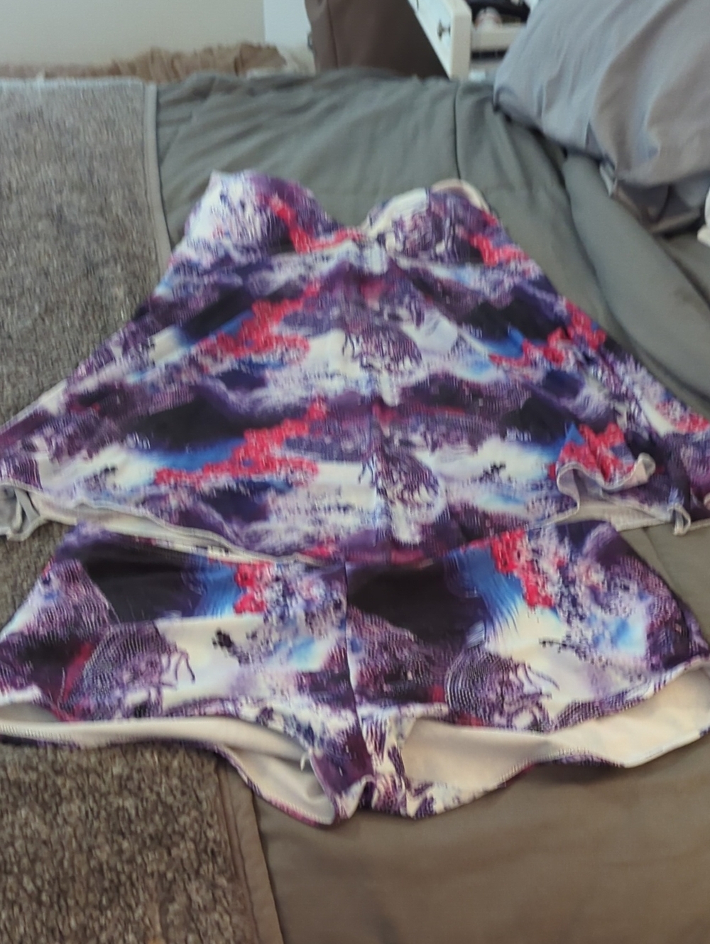 Women’s Purple Print Swim Shorts - Brand Unknown